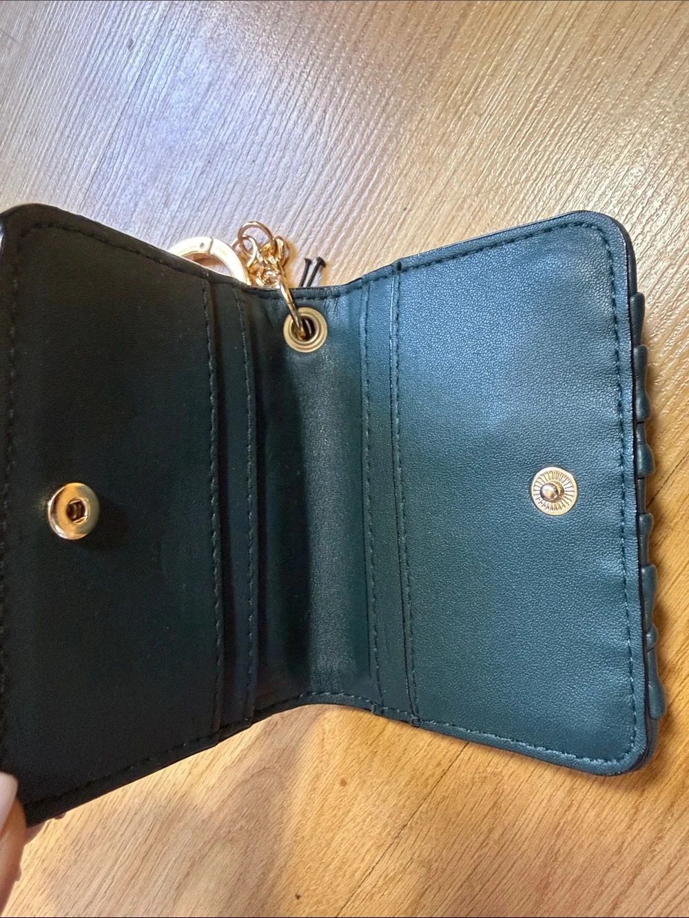 NWT Victoria's Secret Teal Quilted Card Holder Key Ring